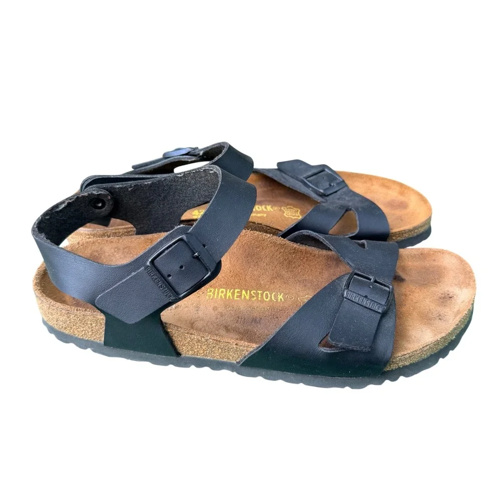 Birkenstock Milano Sandals Black Birko-Flor Backstrap Mens 9 Womens 11 EU 42